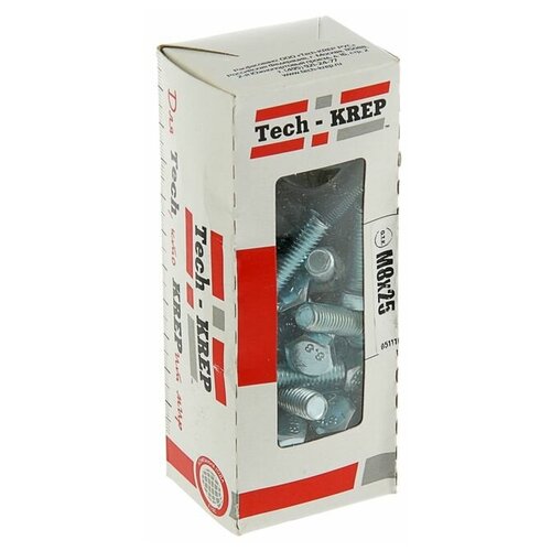 Tech-Krep Болт DIN933 с шестигранной головкой оцинк. М8х25 (40 шт) - коробка с ок. Tech-Kr 105208 105208 (50 упак.)
