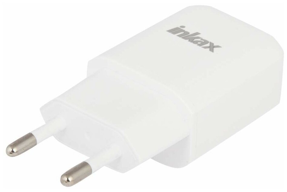 СЗУ inkax CD-24 QC 2.0 с USB выходом 12V/1A 9V/1,5A 5V2A + кабель USB Type-C (белое)