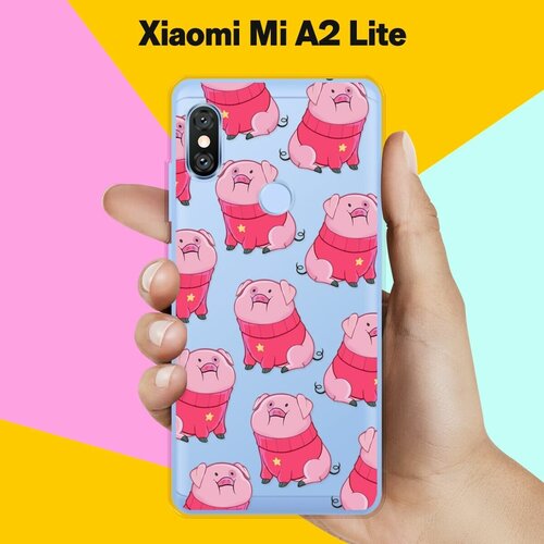 Силиконовый чехол на Xiaomi Mi A2 Lite Поросята / для Сяоми Ми А2 Лайт пластиковый чехол панда арт 2 на xiaomi mi a2 lite сяоми ми а2 лайт