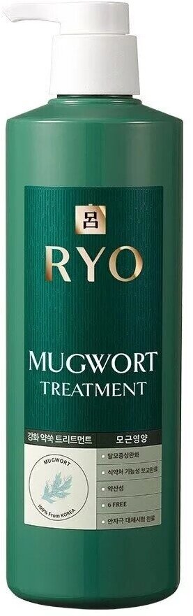 Восстанавливающий кондиционер для непослушных волос Ryo Mugwort Treatment 800 мл