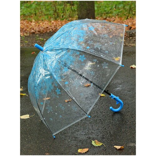 Зонт-трость Rain-Proof, голубой, бесцветный