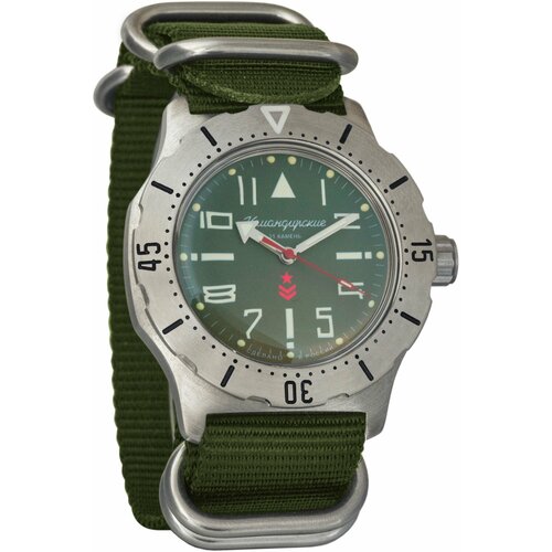 Наручные часы Восток Командирские, зеленый наручные часы восток командирские механические командирские 439782 green зеленый