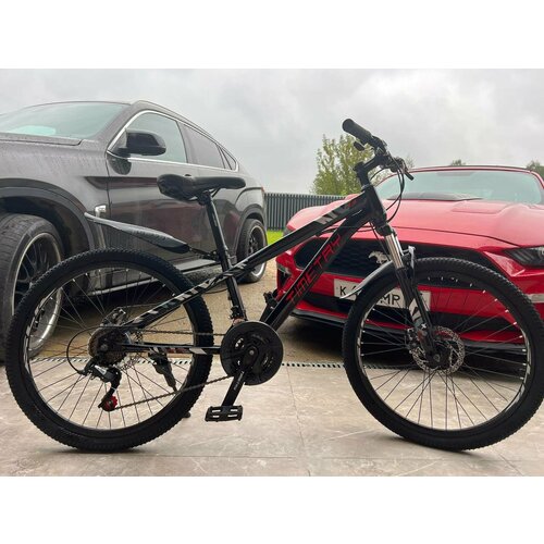 Велосипед Richiesto TT 022 21 ск 24 Стальная рама для мальчиков для девочек для активного отдыха черный с красным 2257300₽