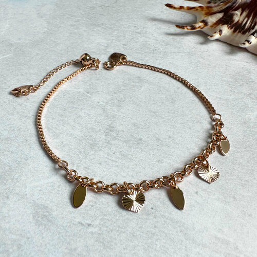 Браслет на ногу XUPING JEWELRY, длина 27 см, 1 шт., золотой