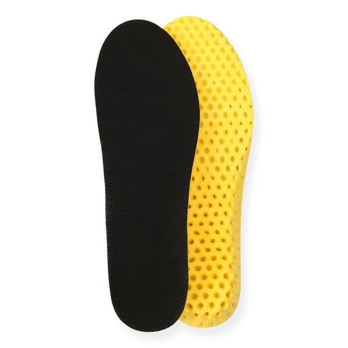 ONLITOP Стельки для обуви, влаговпитывающие, дышащие, р-р RU 42 (р-р Пр-ля 44), 27 см, пара, цвет чёрный/жёлтый