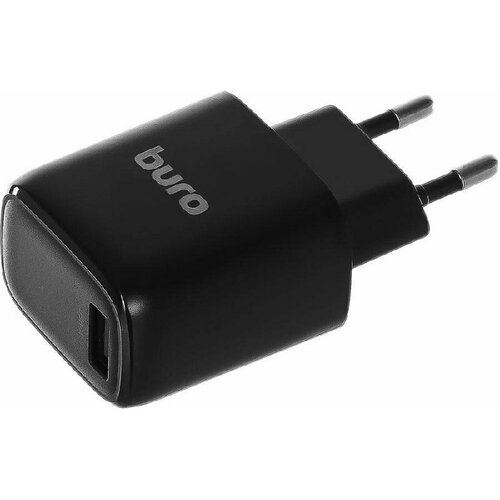 Сетевое зарядное устройство, Buro, USB-A, 18Вт, 3A, черного цвета