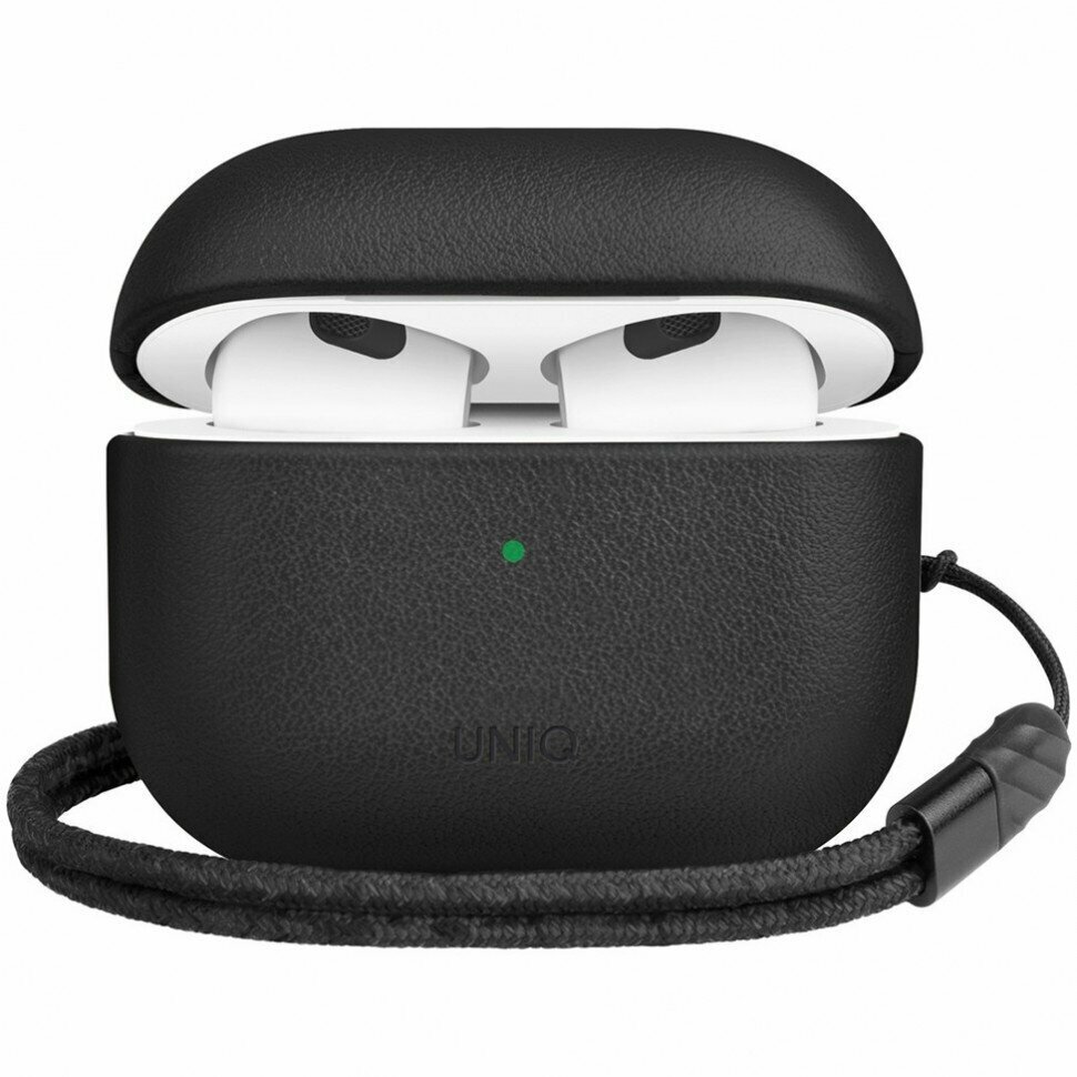 Чехол Terra Genuine Leather with wrist strap для AirPods 3 Black черный AIRPODS(2021)-TERBLK
