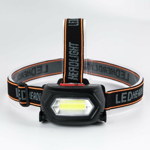 фото Фонарь налобный аккумуляторный, 3 режима, от usb, 5 х 8 см россия