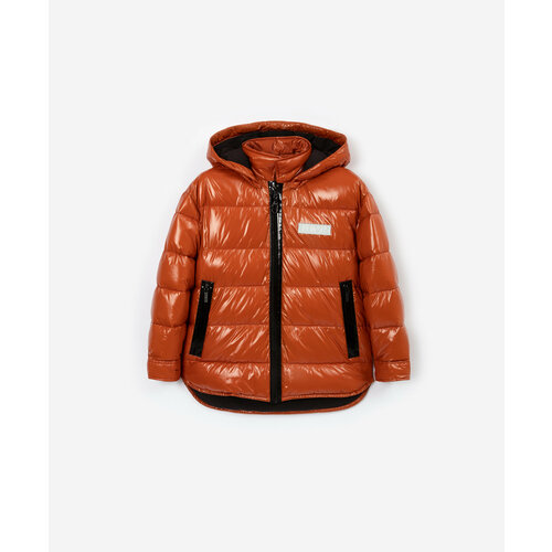 Куртка Gulliver, демисезон/зима, водонепроницаемая, подкладка, стеганая, съемный капюшон, светоотражающие элементы, ветрозащита, размер 170, коричневый