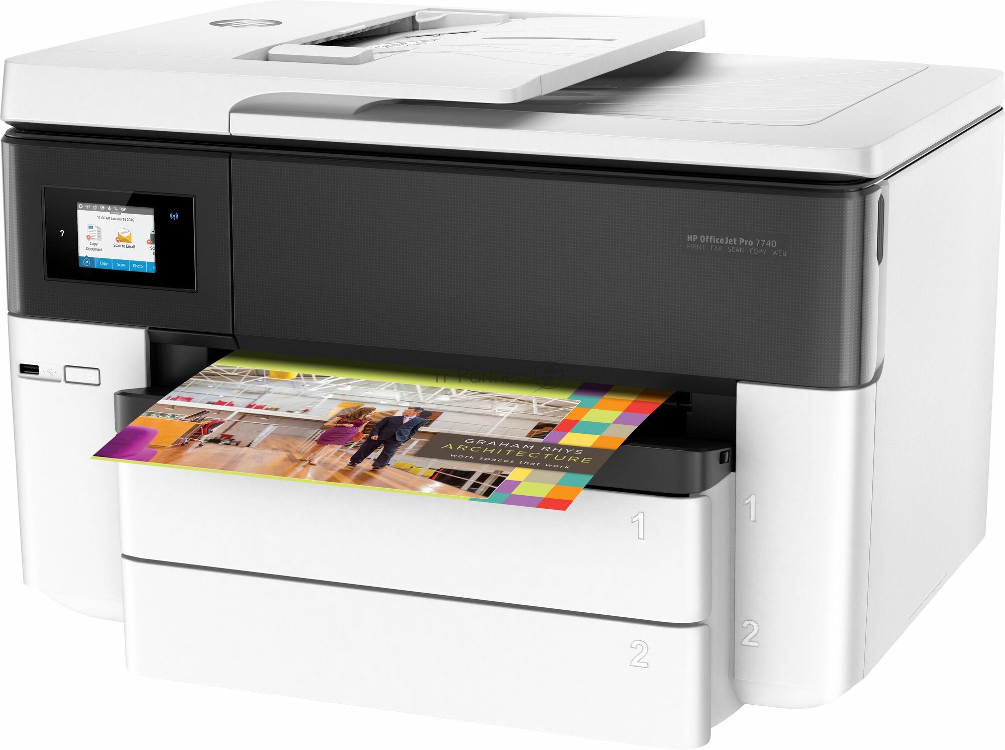 МФУ струйное HP OfficeJet Pro 7740 цветн A3