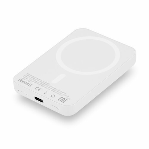 Внешний аккумулятор с поддержкой MagSafe uBear Flow Magnetic Power bank, PD20W, белый