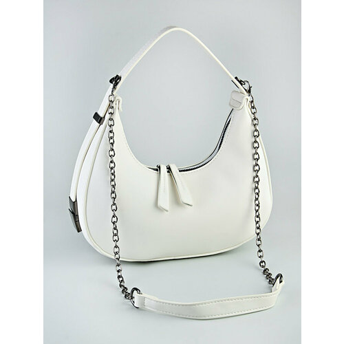 фото Сумка хобо , фактура матовая, белый adafman