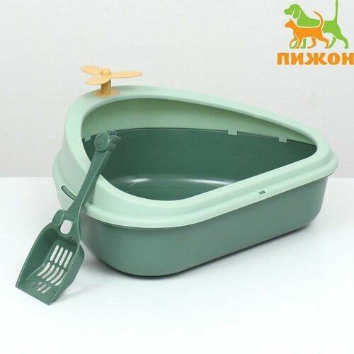 Туалет с бортом треугольный 47 х 41 х 195 см зелёный 1635₽