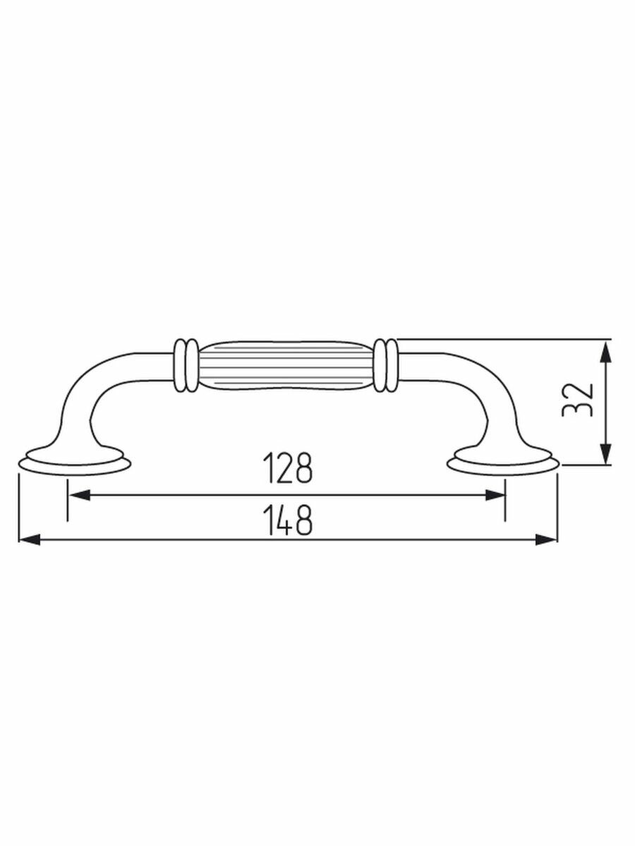 Ручка мебельная скоба R84, 128мм, черный (8 шт) - фотография № 4