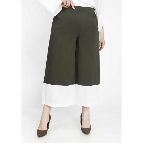 фото Брюки кюлоты elletto, размер 50, хаки