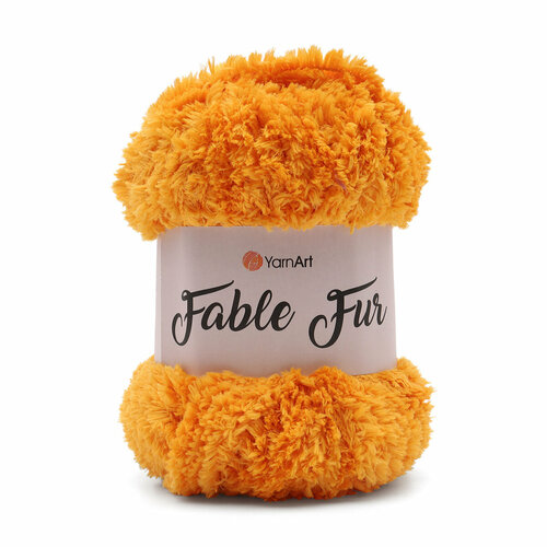 фото Пряжа yarnart 'fable fur', 100г, 100м (100% микрополиэстер) (985 оранжевый), 5 мотков