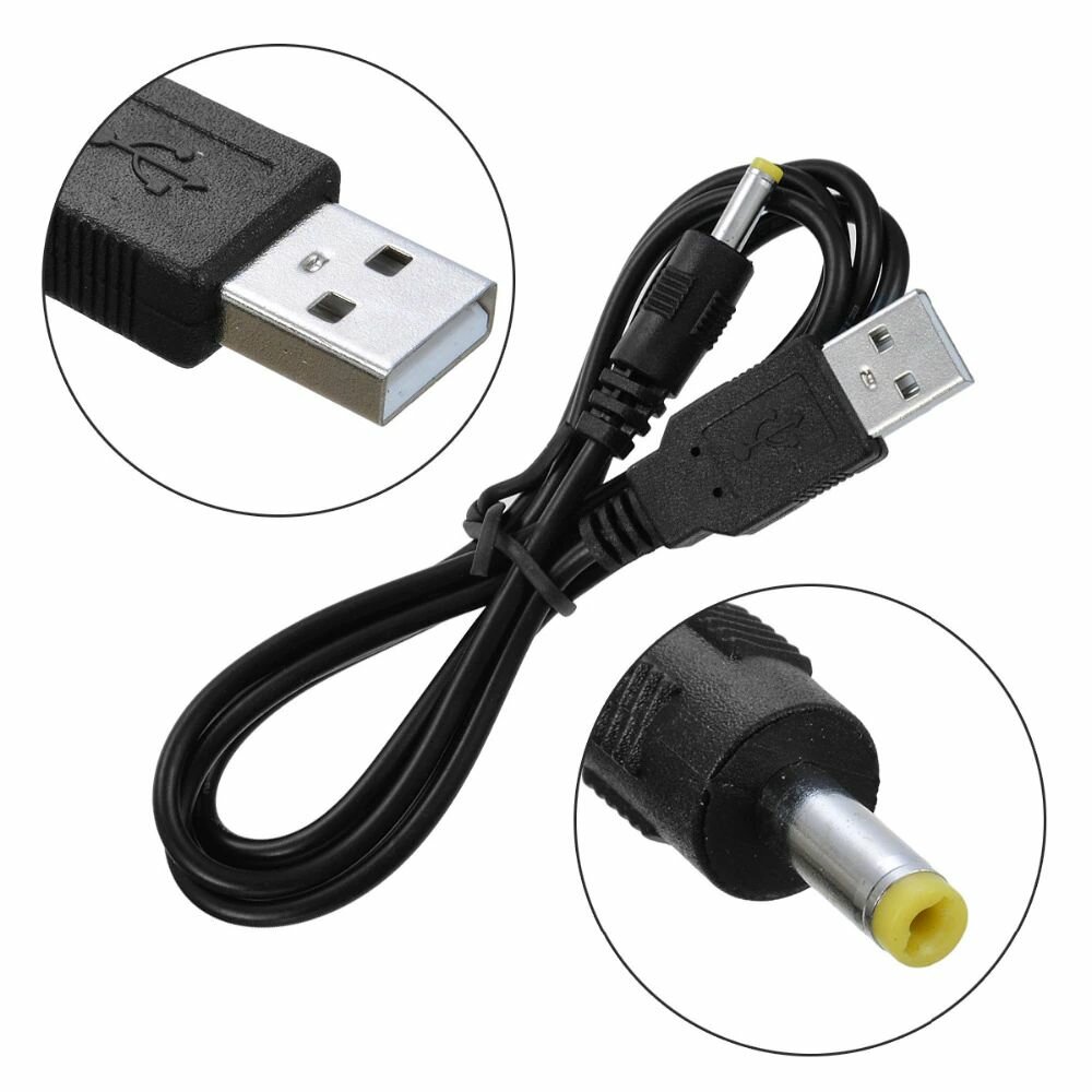 Кабель питания USB - DC 4.0 x 1.7 мм, 1 м для навигаторов, фонарей, — фото 1