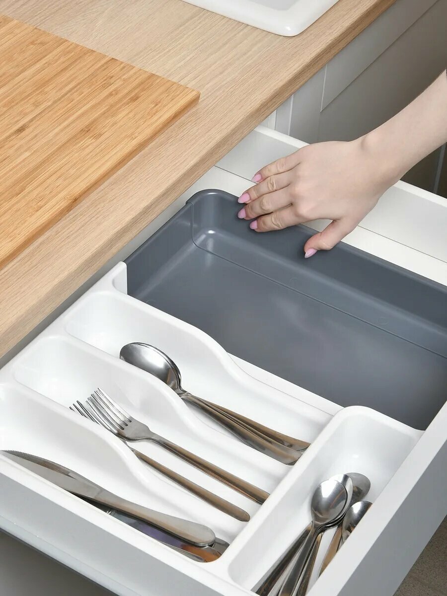 фото Подставка, поддон, сушилка для посуды/поддон для сушилки посуды/36х30,5х5/Органайзер для столовых приборов/Ящик для столовых приборов/лоток сушилка для столовых кухонных приборов.