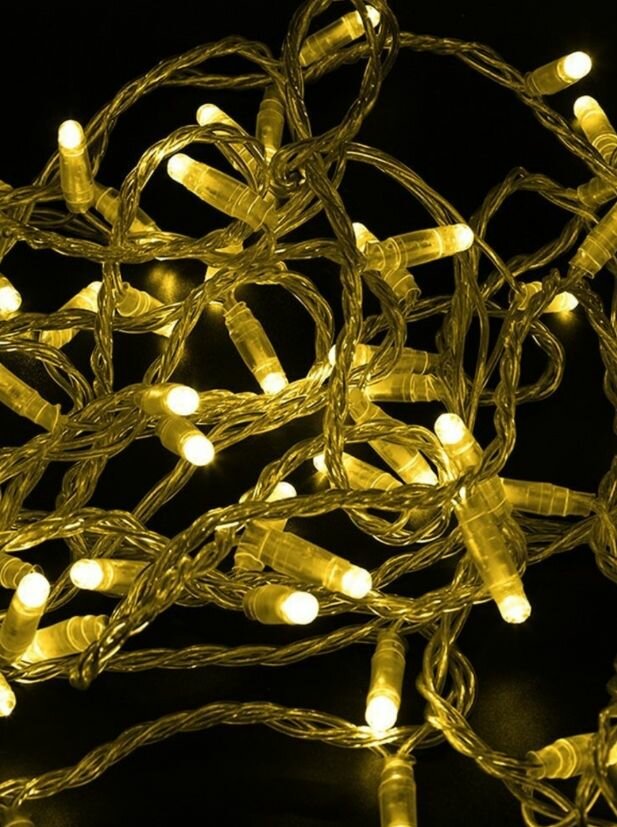 Гирлянда LED/5 метров/100 ламп/Желтый