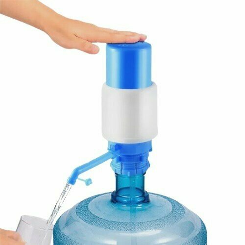 Помпа для воды механическая для бутылей с краном / Диспенсер для кулера Drinking Water Pump CX-01 (синий, белый) помпа для воды drinking water pump белый