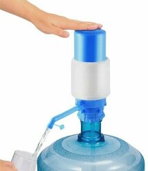 Помпа для воды механическая для бутылей с краном / Диспенсер для кулера Drinking Water Pump CX-01 (синий, белый)