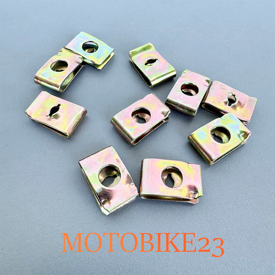 Скоба крепления для пластика на мототехнику 10 шт мото скутер.