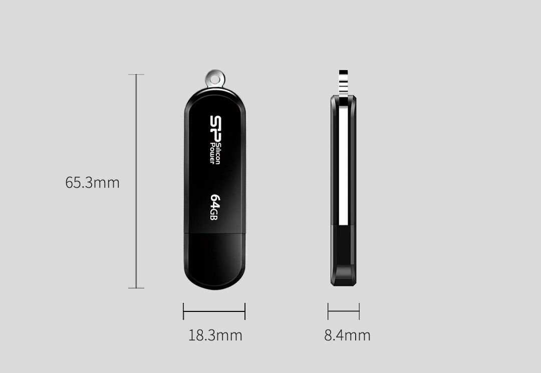 Silicon Power LuxMini 322 64Gb (черный) - фото №18