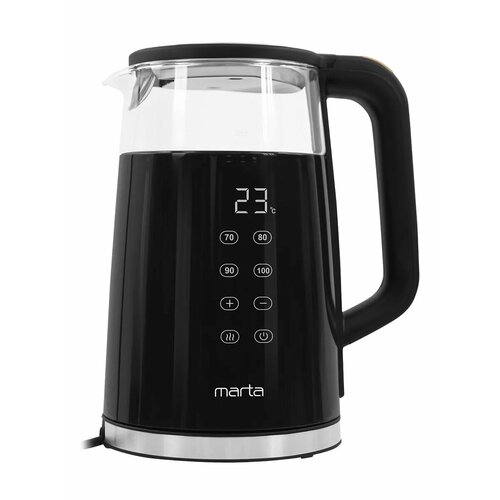 Электрический чайник MARTA MT-KT4647A черныйзолотой хром умный с фильтром от накипи 2200 Вт 2720₽