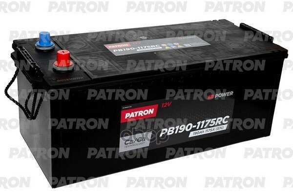 Аккумулятор PATRON POWER 12V 190AH 1175A ETN 4(R+) D05 510x222x197mm B00 41,3kg PATRON арт. PB1901175RC