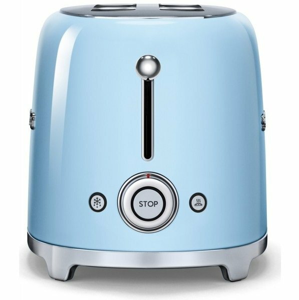 Тостер SMEG TSF01PBEU, регулировка степени обжаривания, подогрев, разморозка, 2 ломтика хлеба — фото 1