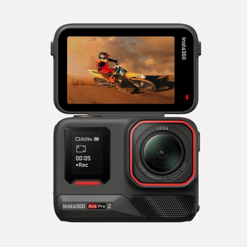 Изображение товара Экшн-камера Insta360 Ace Pro 2 Одна батарейка, разрешение 8K, сенсор 48 Мп, влагозащита