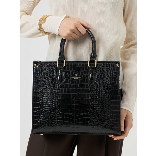 Сумка тоут Salamander фактура под рептилию черный 6790₽