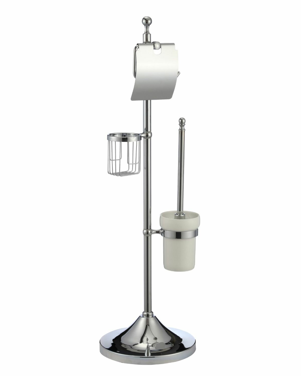 Напольный держатель (стойка) Viko V-265 3 в 1: бумага освежитель ёршик цвет хром высота 85 см