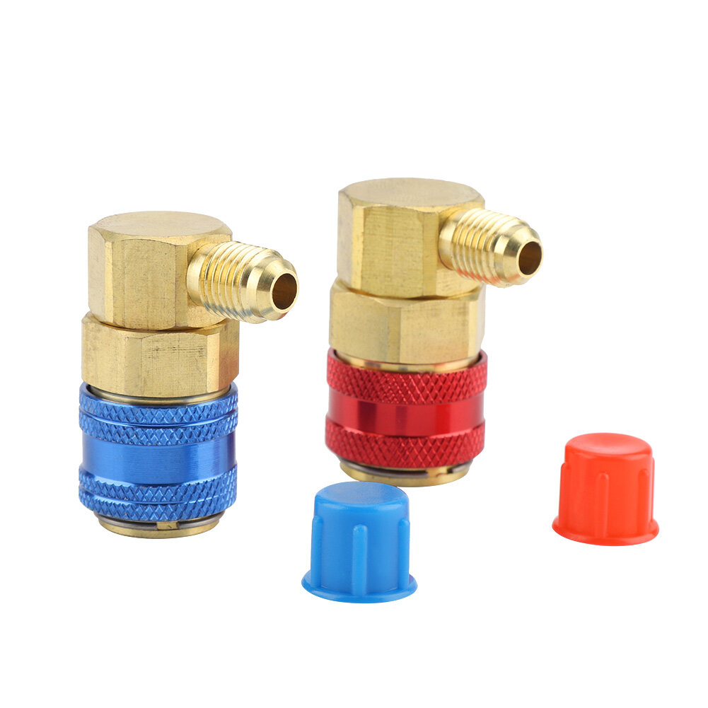 R134a Refrigerant, Quick Couplers, Safe Couplers Connector for Refrigerant Automobile Refrigeration Tank 1/4inch SAE Hose
