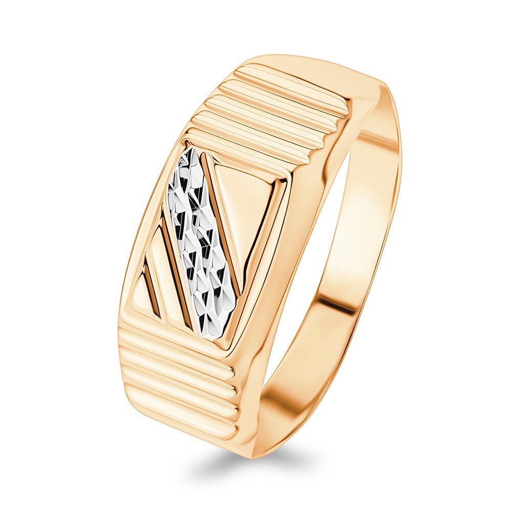 Печатка 585GOLD, красное золото, 375 проба, золочение