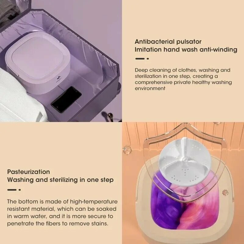 Картинки Мини стиральная машинка Xiaomi MOYU Desktop Mini washing machine 5L MINI01-M, Белый