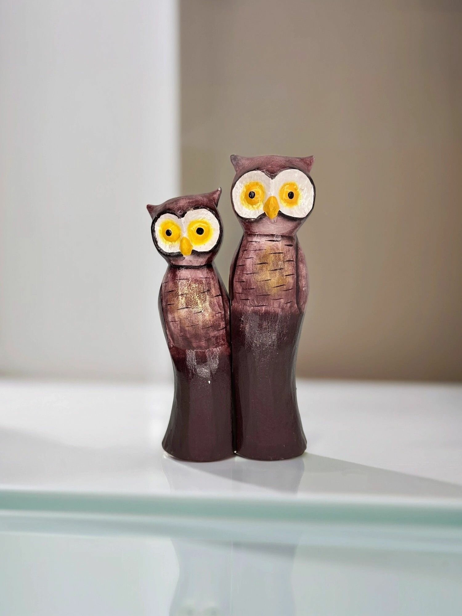 Статуэтка Сова, набор из 2-х статуэток, материал дерево, Индонезия