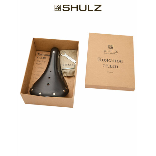 фото Седло кожаное shulz touring rails чёрный