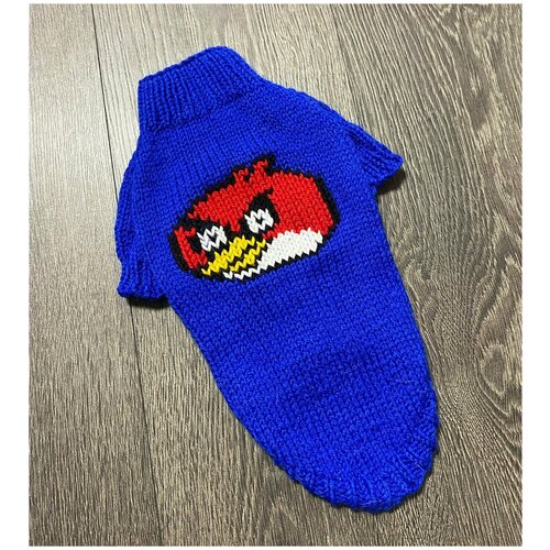 Вязаный свитер Angry Birds для собак малых пород и кошек (Handmade) / L (ДС 31см, ОГ 36см)