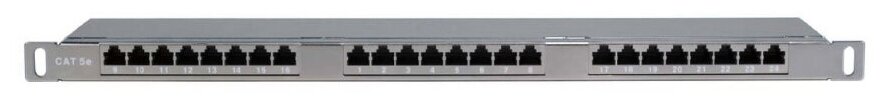 Патч-панель Hyperline PPHD-19-24-8P8C-C5E-SH-110D 19", 0,5U, Cat 5e, 24 порта RJ45 (8p8c), экранированная, Dual IDC (110/KRONE)