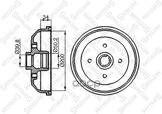 6025-3611-Sx_барабан Тормозной! Opel Corsa/Tigra 1.0-1.5Td 90-00 Stellox арт. 60253611SX