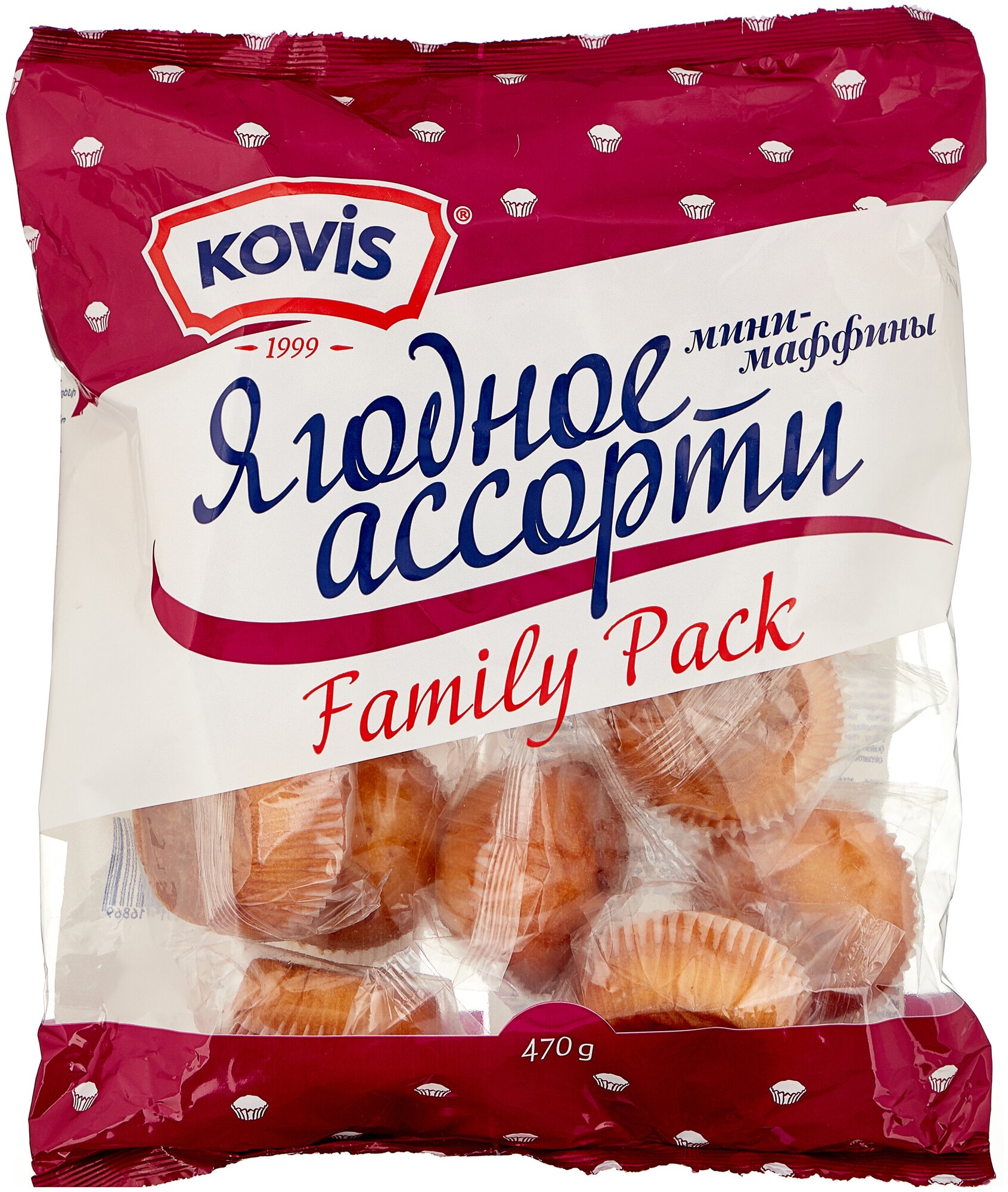 Kovis Кекс Мини-маффины ягодный микс,470 г