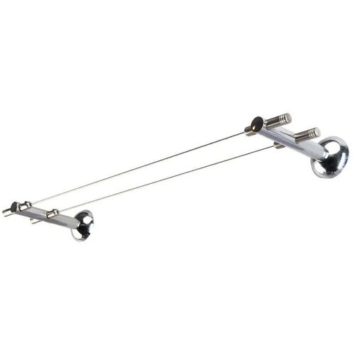 Карниз двухрядный тросовый 3.5 м для стены цвет хром