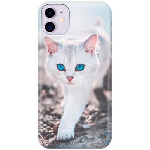 фото Силиконовый чехол на apple iphone 11 / эпл айфон 11 с принтом "голубоглазый кот" gosso