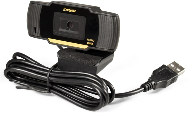 ExeGate Веб-камера ExeGate C920 GoldenEye EX286182RUS, с микрофоном, черный (USB2.0) (ret)