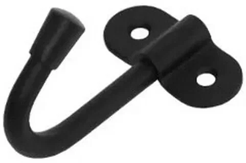 фото Крючок-вешалка одинарный черный настенный металлический