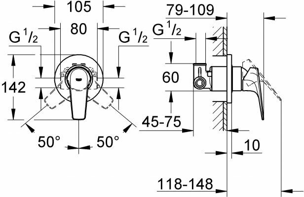 Смеситель для ванны Grohe BauFlow 29046000