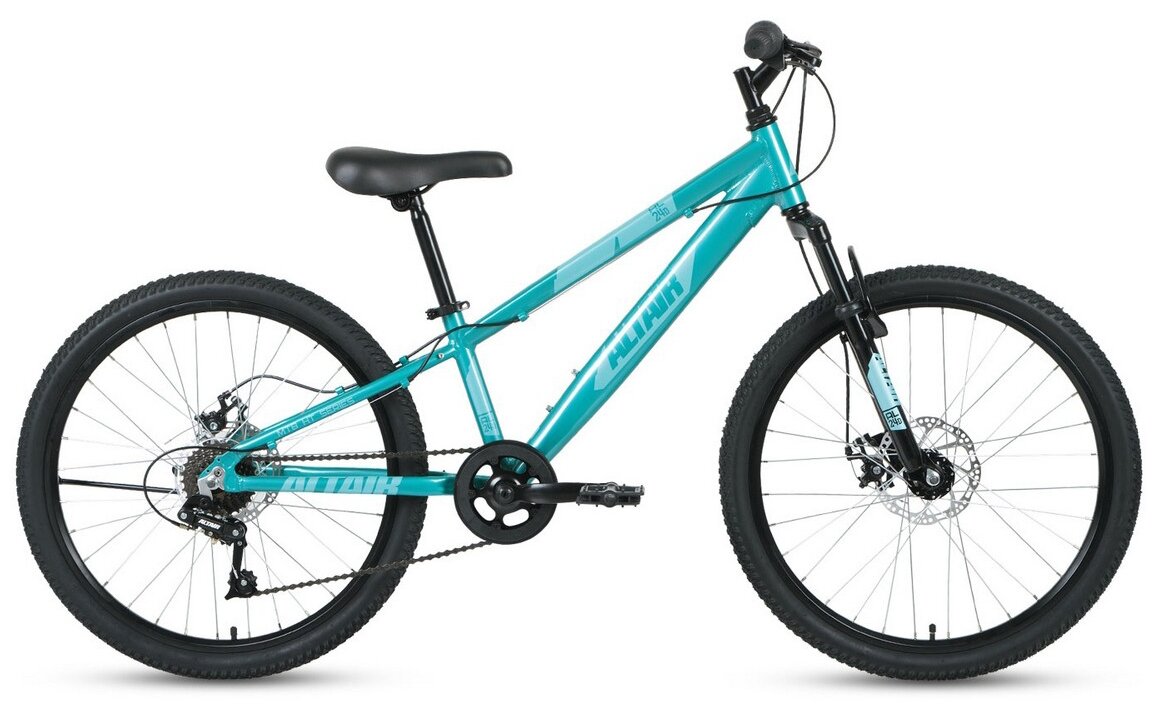 Горный велосипед Altair AL 24 D 2021, бирюзовый/зеленый, рама 12" .