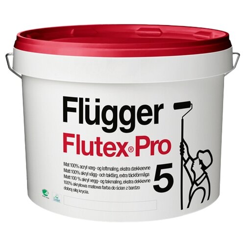 FLUGGER Flutex 5 PRO акриловая краска, с высокой кроющей способностью, База 1, матовая (2,8л)