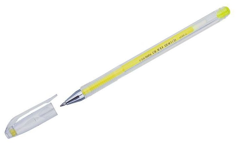Ручка гелевая Crown Hi-Jell Color (0.5мм, желтый) 12шт. (HJR-500H)